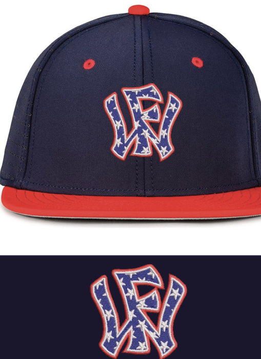 Navy and Red Bill UA Hat